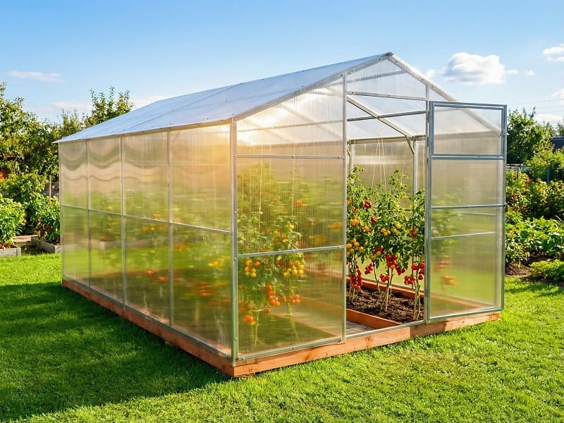 Теплица из поликарбоната Урожай Двухскатная 40x20