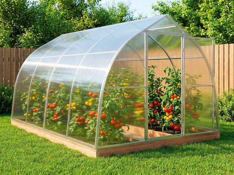 Теплица из поликарбоната Урожай Каплевидная 25